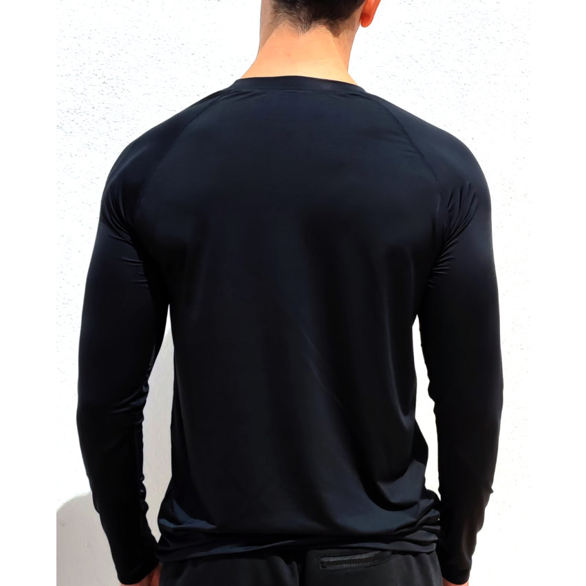 Air Flow Breathable Seamless Long Sleeve T-Shirt In Black