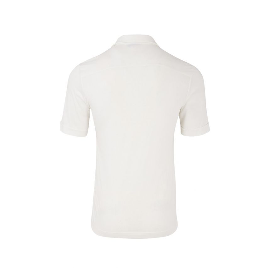 Linen Blend Mens Muscle Fit Short Sleeve Shirt In White