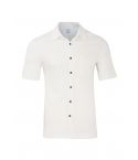 Linen Blend Mens Muscle Fit Short Sleeve Shirt In White
